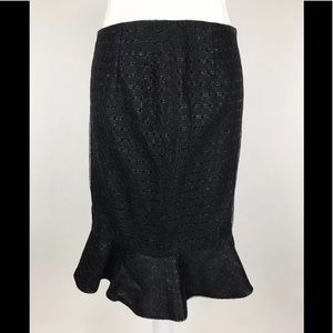 Carolina Herrera Women's Ruffle Skirt Black Sz 6